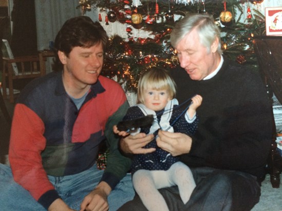 Three generations of the Birch family at Christmas 1992