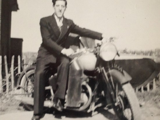Ted's brother David and his motorbike.