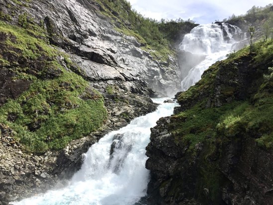 Norway waterfall, taken from the Flam railway trip which was a highlight of the cruise for Dad.