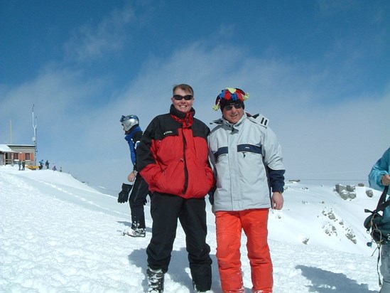With Alasdair, his ski buddy