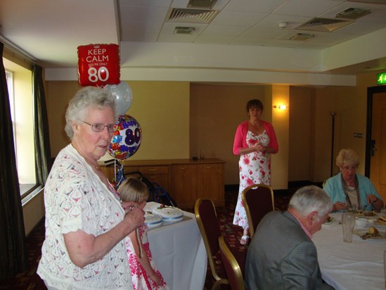 Annette giving a speech at her Dad's 80th 2012