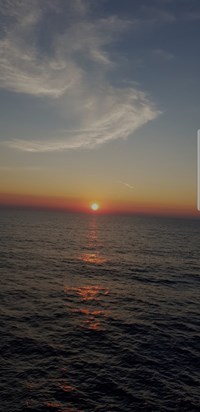 The sunset from the cruise that we both loved so much. Now you will be my sunset xxxx