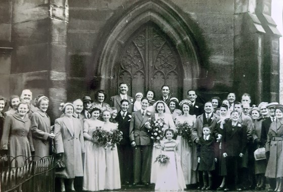 The families on Mom and Dad's Wedding day