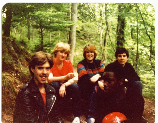 Circa 1981. L to R: Neil, Anne, Celia, Mark, Rob. Holiday in Lake District. Pubs not open yet.