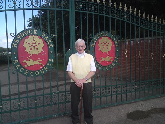 Dad at Haydock Park Racecourse
