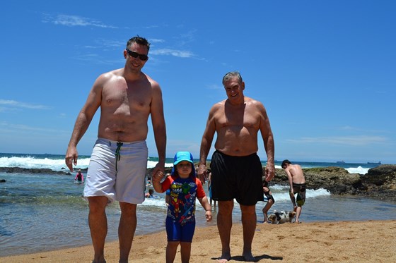 Dad, Tyrone & Shayne - Umdloti Beach Dec 2011