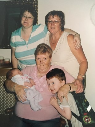 4 female generations, mum, me, my daughter Zoe and Ruby plus of course  Jack, mum wouldn't leave him out:)