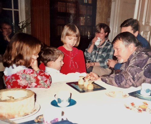 The great entertainer! Always captivating and entertaining his great nieces and nephews! 