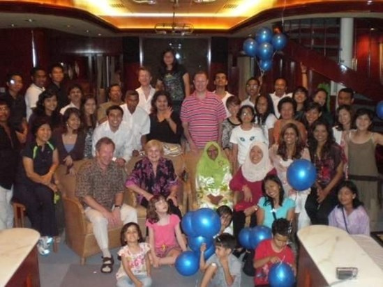 Mikes 70th B Day on a yacht in Singapore 