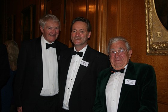 John and Nigel at an Epsom College old boys dinner with the headmaster