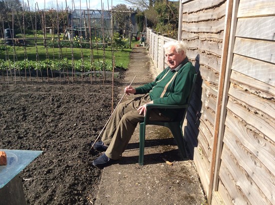 Alan admiring his garden