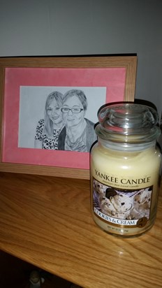 Picture of me and amy done by my nice. With her fav yankee candle. Posted by lydia