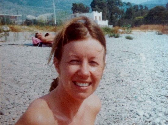 Sunbathing in Greece in 1981. xx