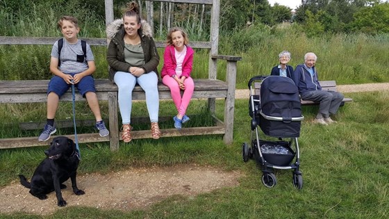 Eastleigh Park with his Great Grandson Hadley 6th August 2017