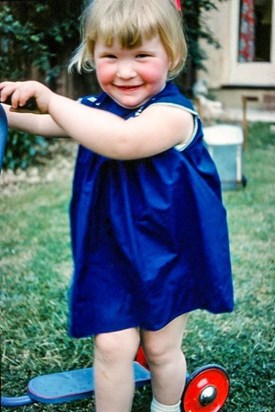 Girl in a blue dress