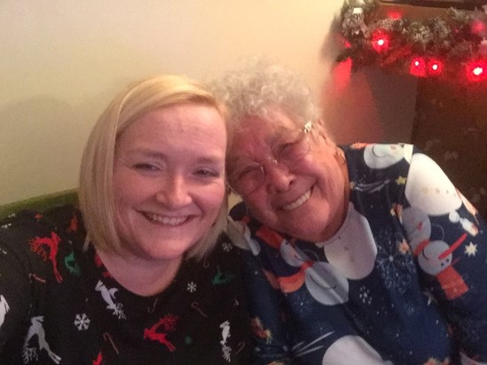 Love you Nanny Boxing Day one year wearing our Christmas  dresses 