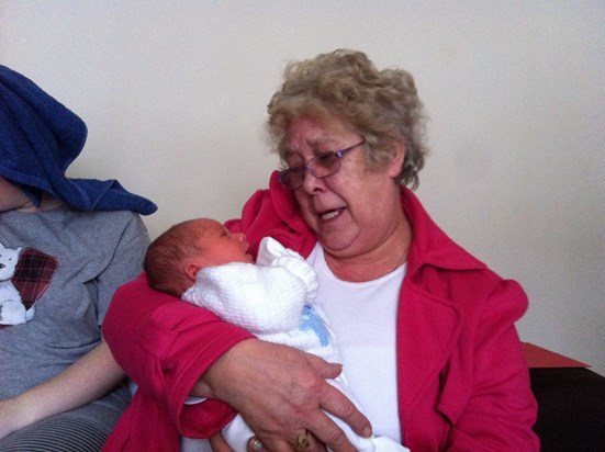 Grandma holding jack when he was a baby 