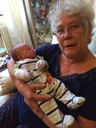 Nanny with Oliver when he was a baby 
