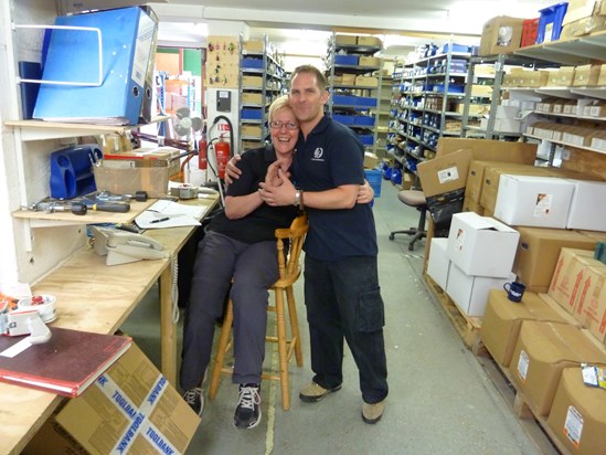 Pete and Pat posing on my last day at GH Supplies