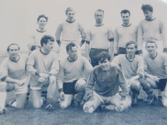 Brian Disberry (Back row, 2nd from right)  in Coombes' football team. Defensive sliding tackles were his forte!