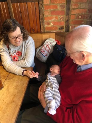 Mum with her Grandson Malachy and his Great Grandpa (mum’s dad) David 