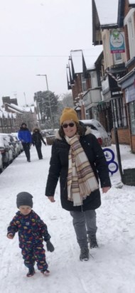 Granny Jo & Grandson Malachy, in the snow 