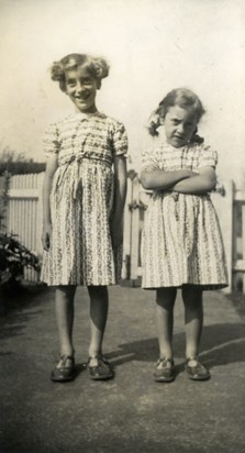 Lily with older sister Joan - in the early days!