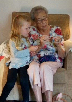 Knit & Natter......with great granddaughter (age 4) September 2018.