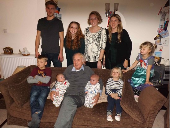Proud Grandad with Grandchildren and Great granchild