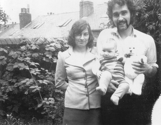 1973?  Malcolm and Rose with Richard Brinnen. Springwood Road Heeley Sheffield