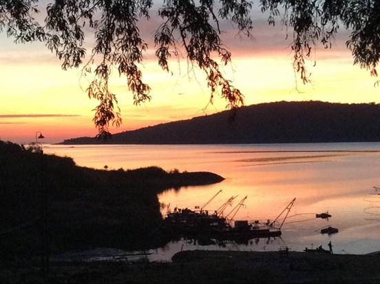 Sunset over lake Kariba from Siavonga - picture taken by Gina