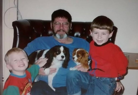 Grandad, Grandsons Matt, Tom plus his favourite furry friends. 