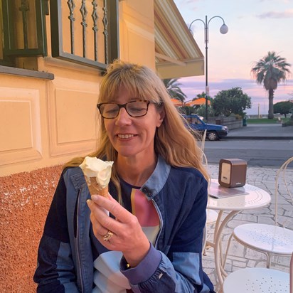 Mum, enjoying a taste of Italy