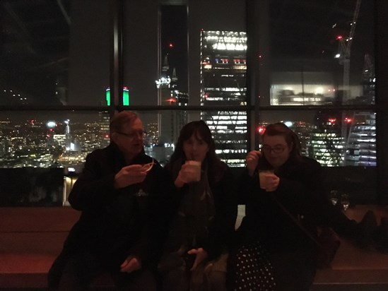 Dad, mum and liv. in the sky garden 