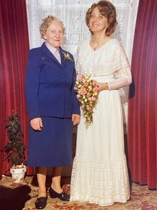 Mum with her mum on her Wedding Day 04.04.1981