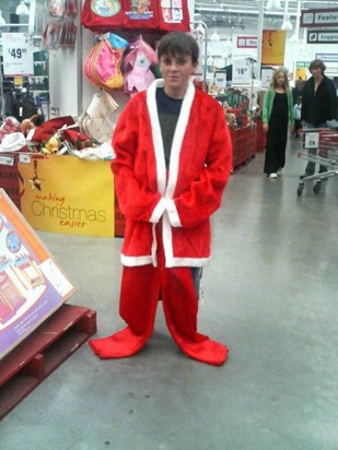 Our Little Santa in the Warehouse