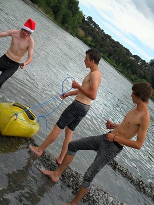 Mark, Sam & Caleb ( having fun at the river)