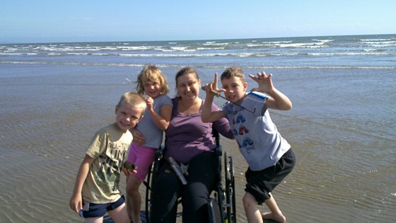 Gem with Ryan, Natalie & Matthew at Pendine beach summer 2011