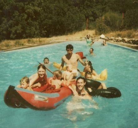 Annaclare Swimming with Family - 1988