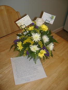 my flowers and poem to a precious dad on his 1st annerversary miss u loads xx