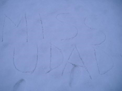 miss u dad in the snow near ur garden xxx