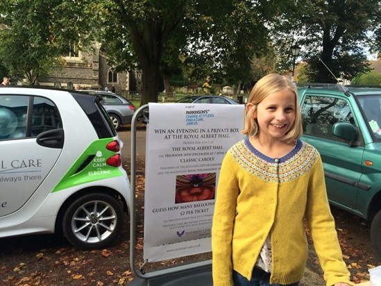 Edie Vernol with Peter's beloved Betsy - the Universal Care Electric Vehicle! 