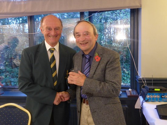 South Winchester Golf Club's Seniors Prize Giving (on the Thursday before). A happy Martin with Captain John