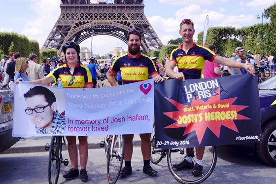 Josh's heroes cycle London to Paris, July 2016