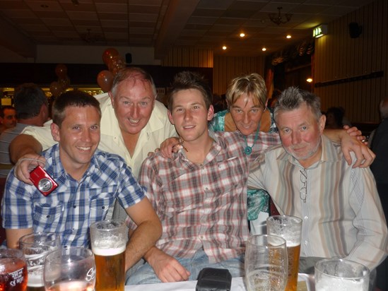 Robbie with sister Gill, John, Karl and Sean (circa 2014) at his Uncle Roy's 75th Birthday Party