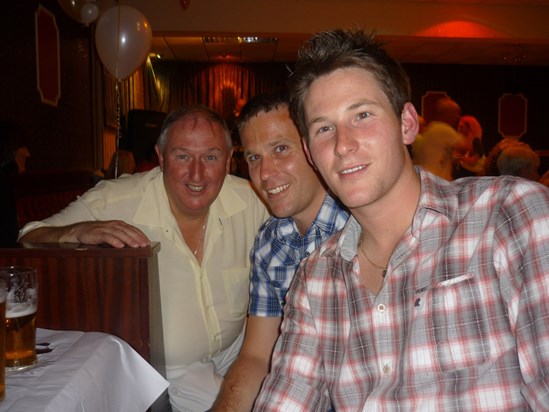 Robby, Karl and Sean at his Uncles Roy's 75th party at Gladstone Libs in Tranmere