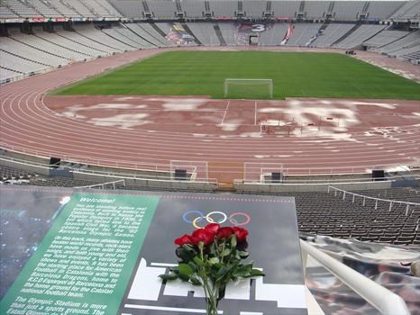 Thinking about you at theOlympic Stadium in Barcelona