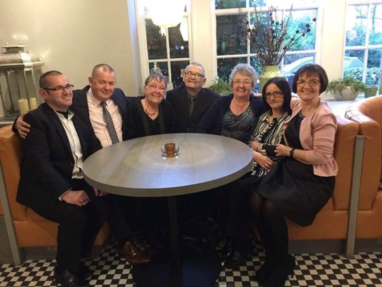 Dad with his brothers and sisters at the Strathaven hotel for afternoon tea for his 80th