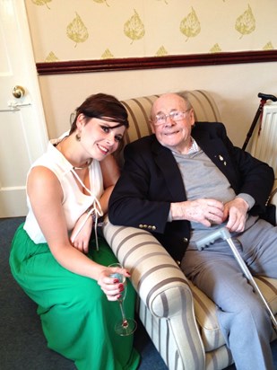 Kirsty and Grandad at dads 60th 