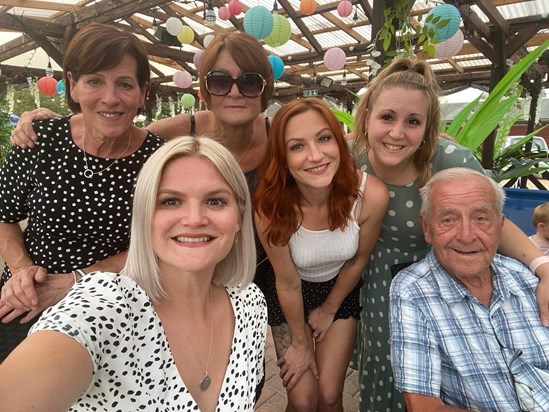 Mum, Harriet, Jean, Lucy, Nicola and Grandad